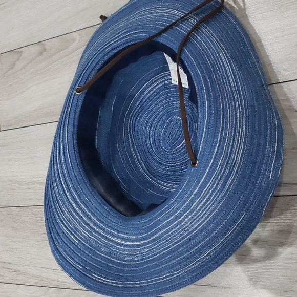 3/$45 Wanderlust Breeze Straw Hat with faux suede chin strap - Picture 2 of 5